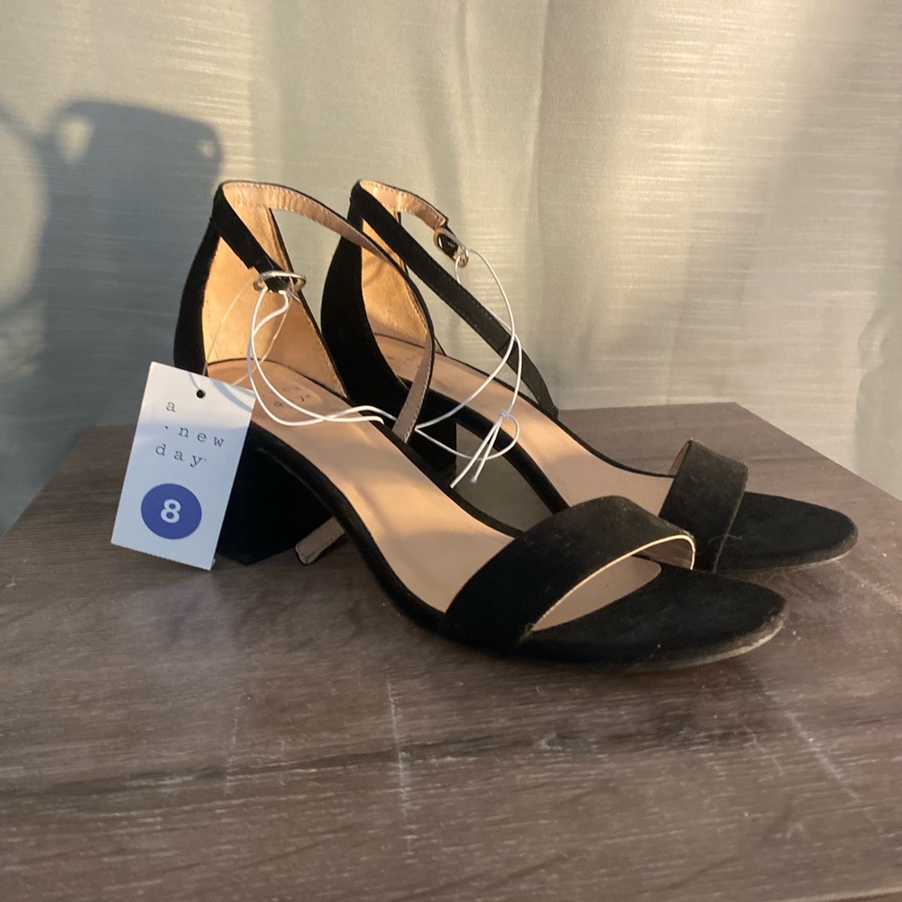 A New Day Black Block Heel Sandals